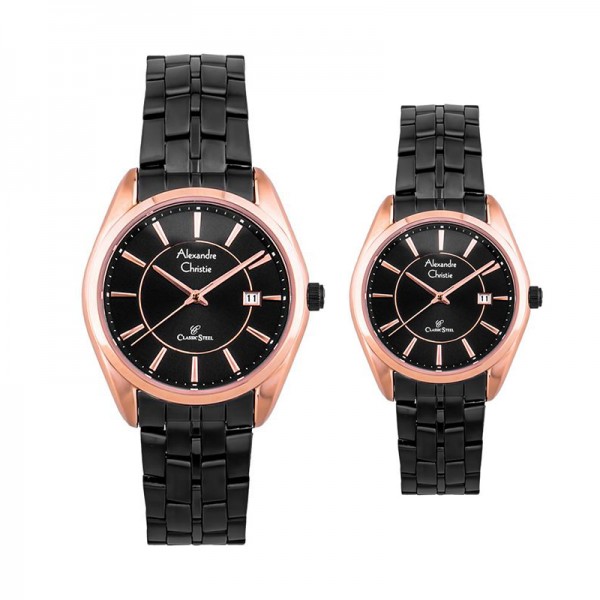 Alexandre Christie AC 8578 Rosegold Black Couple